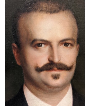 Ecole française XIXe portrait homme à la moustache Livraison rapide