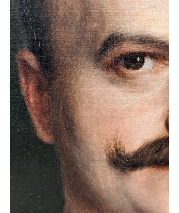 Ecole française XIXe portrait homme à la moustache Livraison rapide