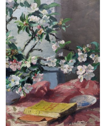 Ecole française Josué GABORIAUD (1883-1955) nature morte aux branches de cerisier 1951 en stock