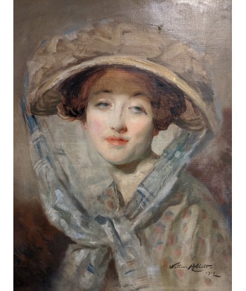 William ABLETT (1877-1936) Portrait d’une élégante au chapeau 1911 paiement sécurisé