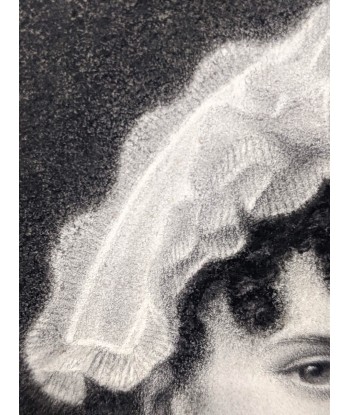 Ecole française Portrait jeune femme au bonnet de dentelle Epoque 1er empire 1806 votre