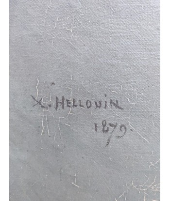 Xénophon HELLOUIN (1820-1895) Portrait d’un homme à la moustache- 1879 Amélioration de cerveau avec