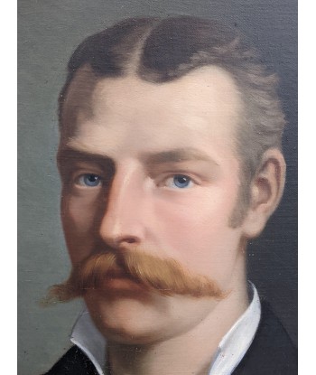 Xénophon HELLOUIN (1820-1895) Portrait d’un homme à la moustache- 1879 Amélioration de cerveau avec