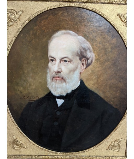 Ecole française Marthe Blanche ROBILLOT (1856-?) portrait homme de qualité vers 1880 chez Cornerstreet bien 