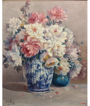 Emile ROY (1876-1973) bouquet de fleurs dans un vase circa 1925 en linge