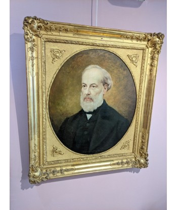 Ecole française Marthe Blanche ROBILLOT (1856-?) portrait homme de qualité vers 1880 chez Cornerstreet bien 