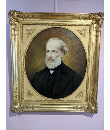 Ecole française Marthe Blanche ROBILLOT (1856-?) portrait homme de qualité vers 1880 chez Cornerstreet bien 