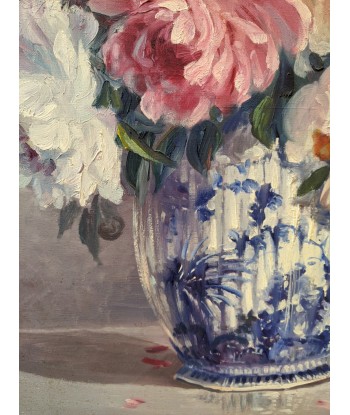 Emile ROY (1876-1973) bouquet de fleurs dans un vase circa 1925 en linge