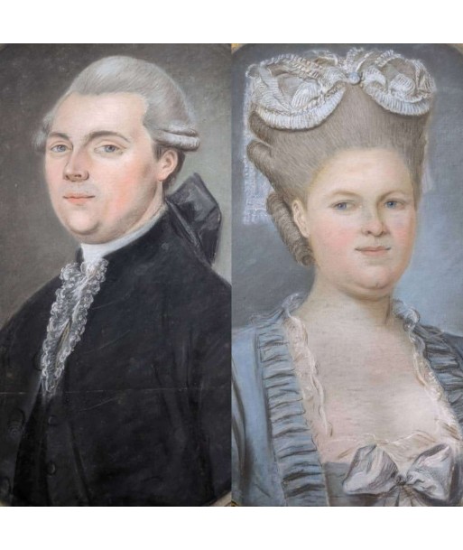 Paire de portrait Ecole française Epoque XVIIIe en ligne