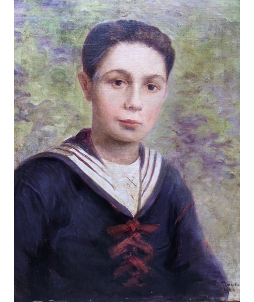 Ecole française XIXe XXe Georges Louis MOUTON (1862-1924) portrait enfant tenue de marin 1920 Découvrez la collection