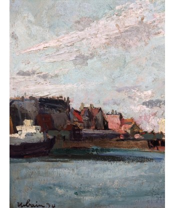 Alexandre URBAIN (1875-1953) Bateaux à quai port de Dieppe 1934 En savoir plus