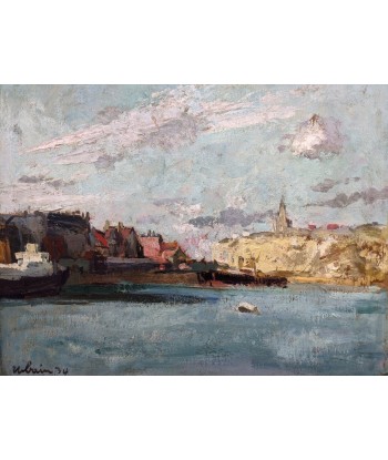 Alexandre URBAIN (1875-1953) Bateaux à quai port de Dieppe 1934 En savoir plus