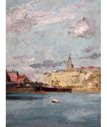 Alexandre URBAIN (1875-1953) Bateaux à quai port de Dieppe 1934 En savoir plus