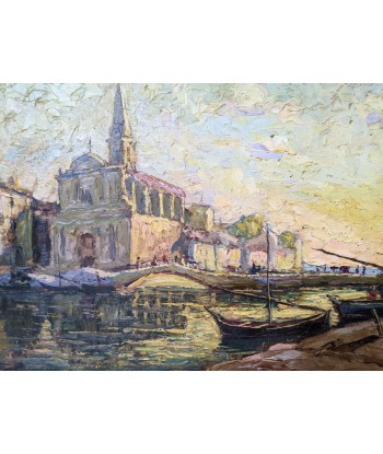 Joseph HURARD (1887-1956) bateaux à quai Martigues en 1927 Pour