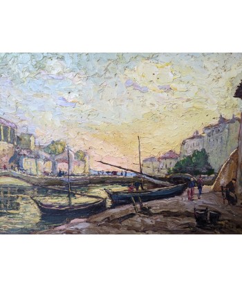 Joseph HURARD (1887-1956) bateaux à quai Martigues en 1927 Pour