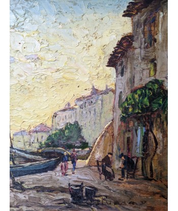 Joseph HURARD (1887-1956) bateaux à quai Martigues en 1927 Pour