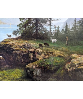 Théodore LEVIGNE (1848-1912) paysage lac en Suisse Comment ça marche