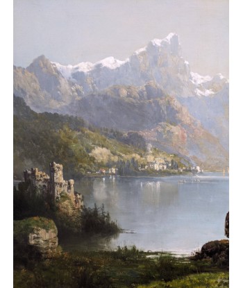 Théodore LEVIGNE (1848-1912) paysage lac en Suisse Comment ça marche