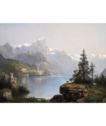 Théodore LEVIGNE (1848-1912) paysage lac en Suisse Comment ça marche