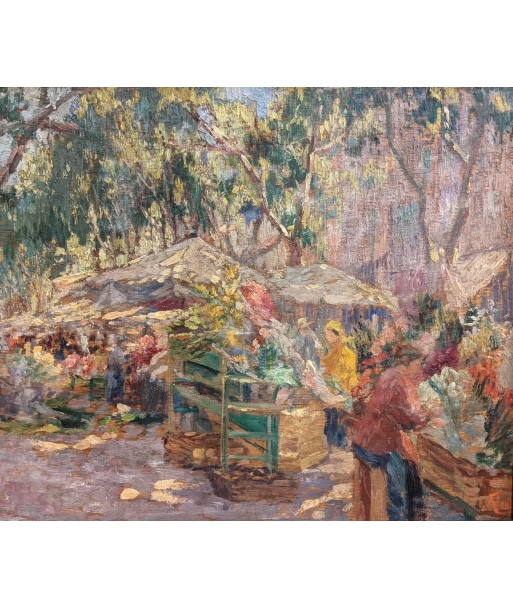 Alexandre TIELENS (1879-1939) scène de marché circa 1920 vente chaude votre 