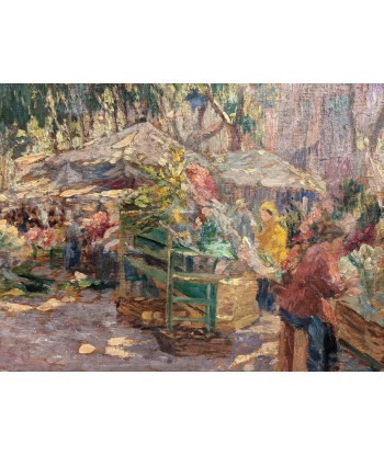 Alexandre TIELENS (1879-1939) scène de marché circa 1920 vente chaude votre 