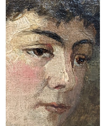 Ecole française fin XIXe portrait d’une jeune femme col dentelle circa 1880 Amélioration de cerveau avec