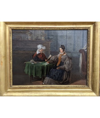 Ecole française début XIXe 2 personnages dans un intérieur vers 1820/30 en ligne des produits 