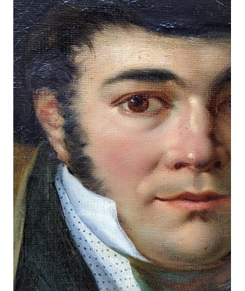 Ecole française portrait d’un jeune homme au chapeau Epoque empire Pour