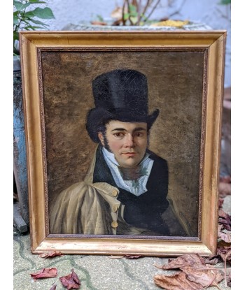 Ecole française portrait d’un jeune homme au chapeau Epoque empire Pour