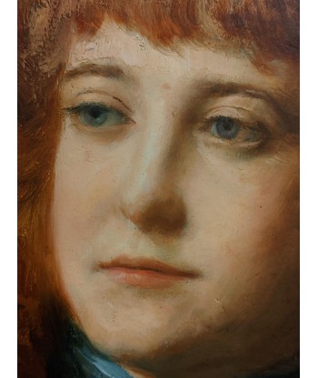 Ecole impressionniste Portrait jeune femme écharpe bleue 1880 meilleur choix