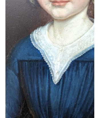 Ecole française Portrait d’une jeune fille au chemisier bleu 1842 ou a consommer sur place