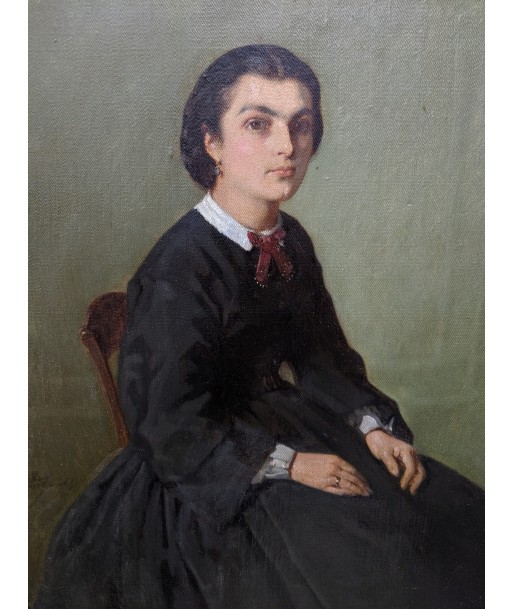 Ecole française Portrait d’une jeune femme assise 1865 acheter