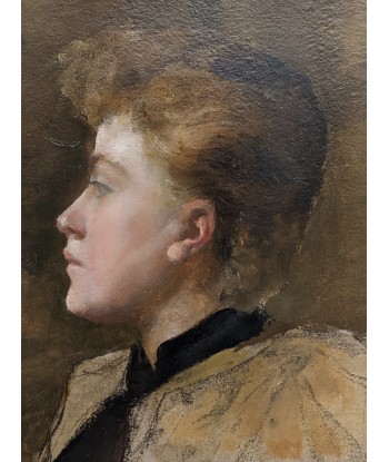 Ecole impressionniste Etude portrait femme de profil circa 1890 hantent personnes