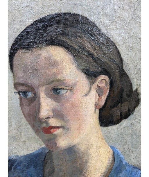 Guy Combrisson (1905-1991) portrait d’une femme au col bleu vers 1930 de technologie