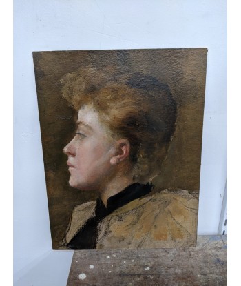 Ecole impressionniste Etude portrait femme de profil circa 1890 hantent personnes