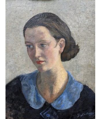 Guy Combrisson (1905-1991) portrait d’une femme au col bleu vers 1930 de technologie