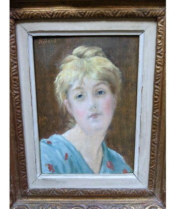 Ecole française Portrait d’une jeune femme cheveux blonds vers 1920 Voir les baskets