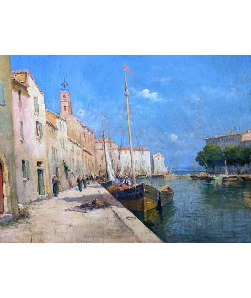 Ecole française Port de Martigues animé vers 1920 des créatures d'habitude