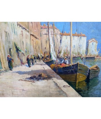 Ecole française Port de Martigues animé vers 1920 des créatures d'habitude