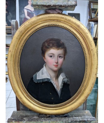 Ecole française Portrait d’un jeune garçon col dentelle anonyme début XIXe en ligne