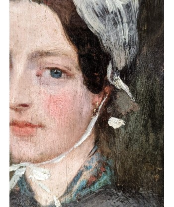 Ecole Française Portrait d’une jeune femme au bonnet vers 1880 outlet