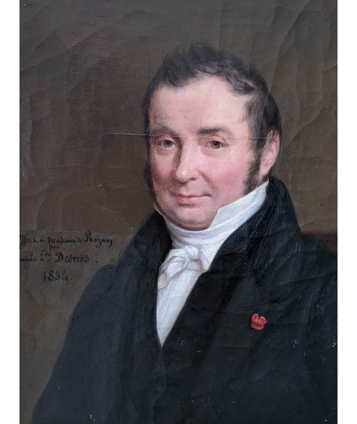 Louise-Adelaïde Desnos (1807-1878) Portrait d’un homme de qualité 1834 livraison gratuite