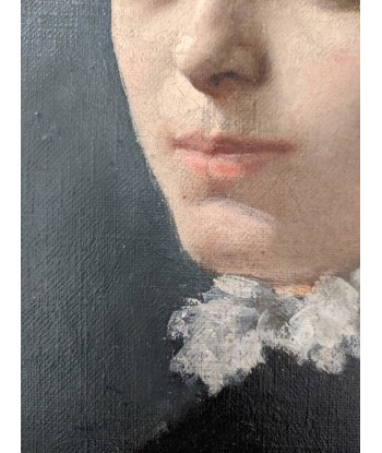 Alexandre SERRES (1850-1910) Portrait jeune femme col dentelles 1881 livraison gratuite