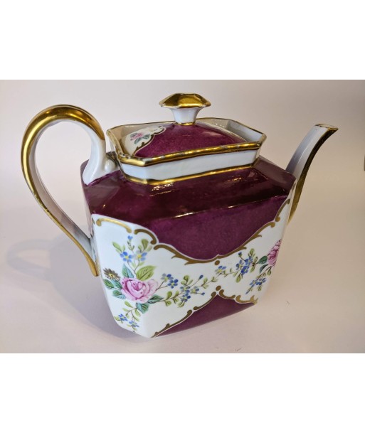 Théière XIXe porcelaine de Paris Louis Philippe monogramme J.P basket pas cher