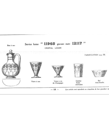 Baccarat pichet à vin en cristal modèle « Renaissance » catalogue de 1916 Venez découvrir notre 