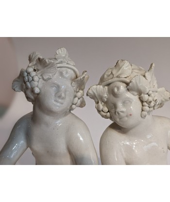 Paire de statuette Bacchus pyrogène en faïence ou terre blanche vernis fin XIXe prix