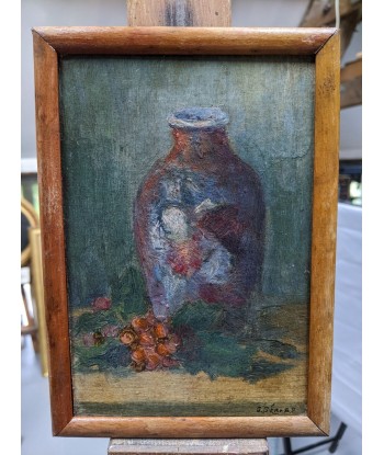 Ecole française Nature morte au vase et houx vers 1900 Livraison rapide