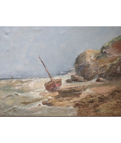 Ecole française fin XIXe bateaux de pêche bord de mer vers 1900 commande en ligne