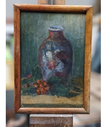 Ecole française Nature morte au vase et houx vers 1900 Livraison rapide