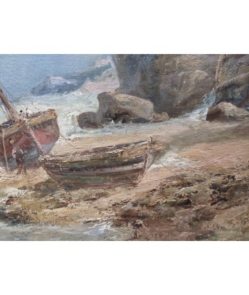 Ecole française fin XIXe bateaux de pêche bord de mer vers 1900 commande en ligne